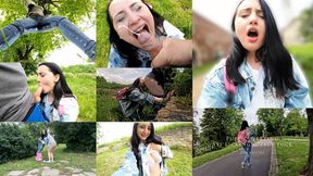 Eva Brooks public wetting blow job and facial