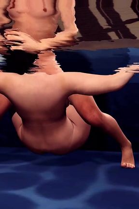 Stepson Using Esmeralda's Throat in an Draining Pool