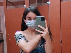 Cute curly brunette solo webcam masturbation