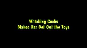 Watching Cock Makes Her Get Out the Toys (WMV format)