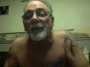 Nice Grandpa Smoke Cigar And Show Cock