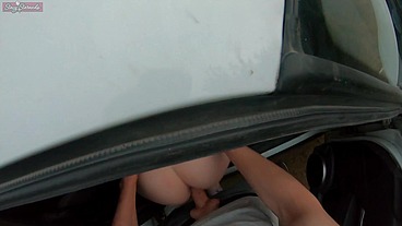 Teen hitchhiker girl fucks a stranger for a free ride!