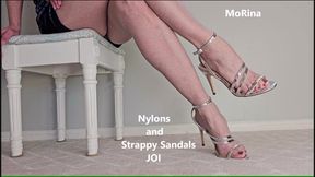 Nylons and Strappy Sandals JOI - MoRina femdom foot fetish (mobile vers)