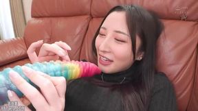 Sultry Japanese cutie deepthroat and rides cock