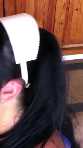 BBW Waitress Sucks in Public