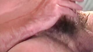 Arrogant old man tries stroking his small hairy tool solo