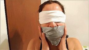 Self-Gagged Latina Step-Mom In Her First Gag Talk Video (low res mp4)