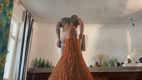 The courier roughly fucks the recipient and cums in his hole.