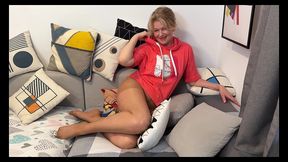 cindy granny in pantyhose blowjob gets facial & swallows cum