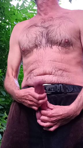 Outdoor Cruising Hard Cock Pissing - Soaking Cords and Masturbating with Delicious Creamy Cum - Rockard Stepdaddy