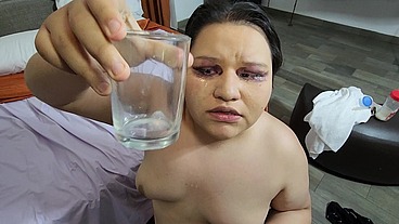 Drinking piss, putting cum in my eyes, shooting cum out of my asshole and swallowing it