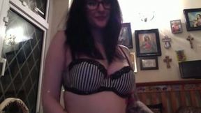 Chubby British tattooed girl masturbates with a Hitachi on webcam
