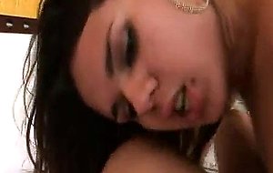 Teen bitch riding on a bed