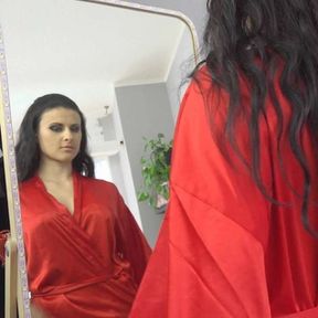 Woman pleases her man with new lingerie