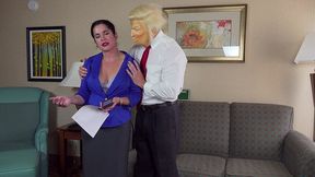 aoc parody - throat fucked by trump