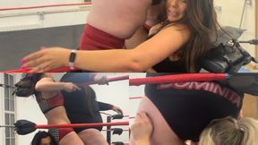 giantess women wrestler destroys 3 females
