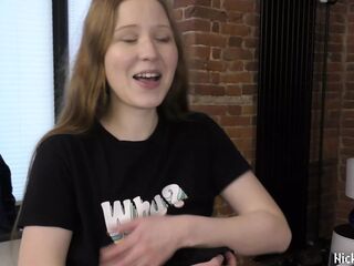 Red-haired milkmaid from the village and her first home video