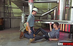 Twink gets a hard on and fistfucked hardcore by a mate