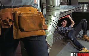 Twink gets a hard on and fistfucked hardcore by a mate