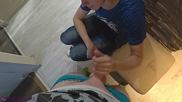 POV teen skate footjob