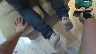 POV teen skate footjob