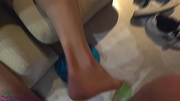 POV teen skate footjob