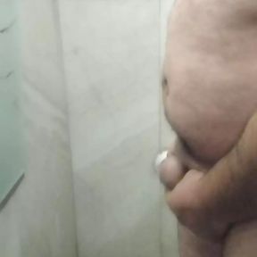 Masculine Turkish Bear Cums in the Office Bathroom