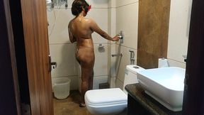 Real Hot Indian Wife Filmed While Taking Shower After Hot Sex