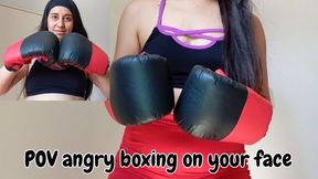 POV angry boxing on your face
