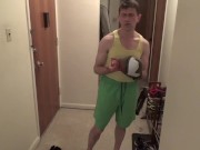 muscles Dirty Cock Out of Speedos!