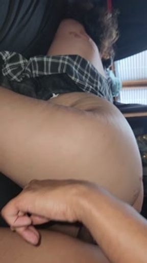 Thick Latina hotwife in mini skirt came by to worship,ride,and cream on BBC (multicreampie)