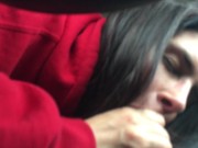 Sarina Luv sucks dick in the car on the way to fuck her is 100% throat GOAT