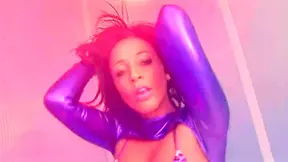 Shiny fitness girl pleases her trainer