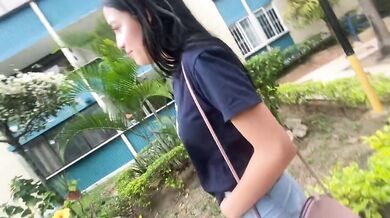 She puts her vibrator in the parking lot and