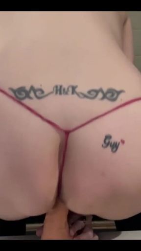 Watch Me From Behind While I Squat on a Dildo and You Can Only Wish It Was Your Cock