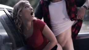 ”Brunette big ass stranger fucks huge cock guy & she used him”