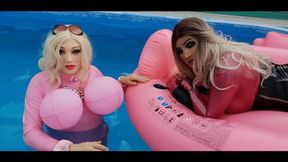 Dolls in Pool