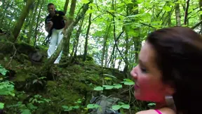 Shannya Tweeks deepthroats and gets banged hard in the woods