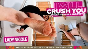 I crush you little bug under my heels and feet ( Stomping & Giantess POV with Lady Nicole ) - 4K UHD MP4