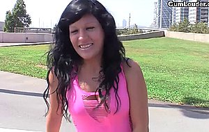 Raquel swallows balls juice
