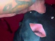 dominant BWC tranny mouthfucks her sub more