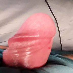 Close up cock head rising and pumping like in your mouth with final eruption of explosive cumshots in slow motion