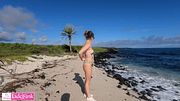 Amateur Couple Vacation Public Nude Beach Flashing Boobs