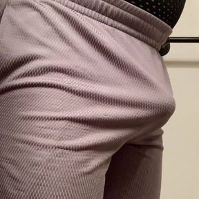 Grey shorts and thong