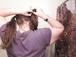 Removing Pig Tails with Long Bushy Hair