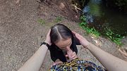 velutta deepthroat session against the waterfall