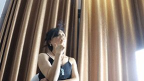 4K Asian model was interviewed for smoking