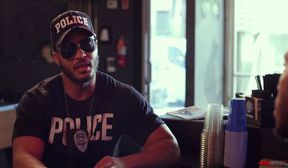 Police officer Dillon Diaz visits bartender Jake Waters