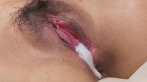 Asian beauty get her hairy twat plowed