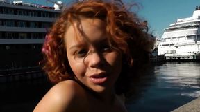 Asian Maid Costume Wild Hard Fuck and Busty Redhead Sucking